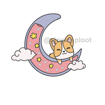 Corgi Over the Pink Moon Shoe Charm