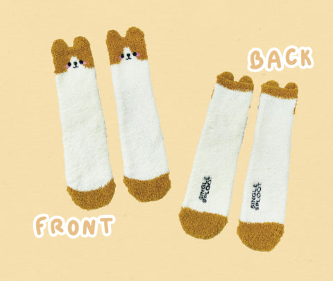Fuzzy Corgi Socks