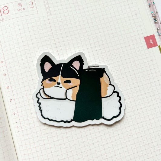 Musubi Tri-Colored Corgi Sticker