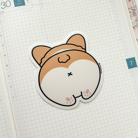 Red Corgi Booty Sticker