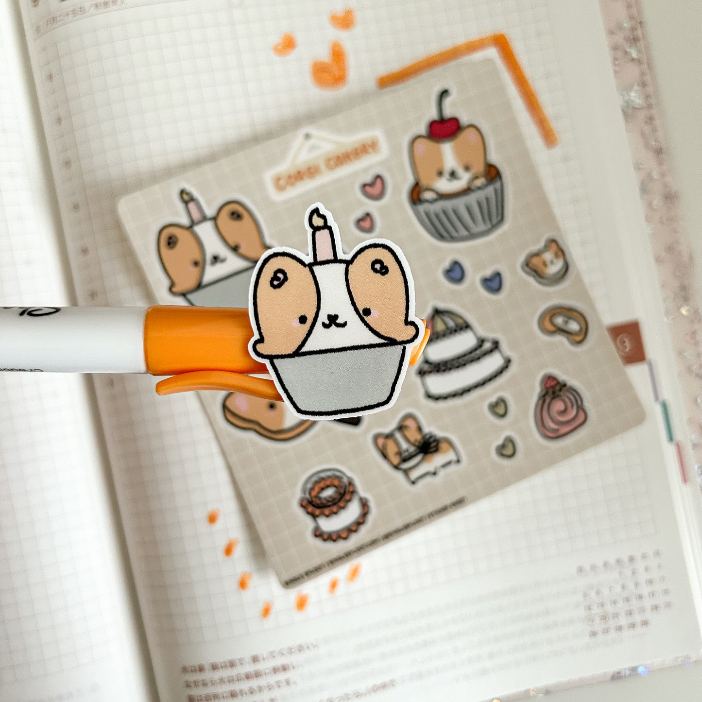 Patreon Sticker Sheet: Corgi Cakery Sticker Sheet – Single Sploot