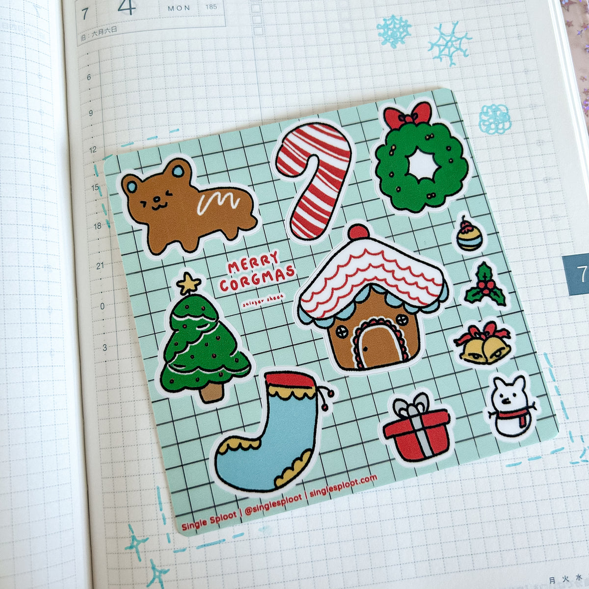 Merry Corgmas Sticker Sheet