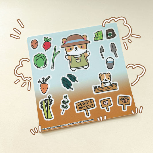 Patreon: Veggie Patch Corgi Sticker Sheet