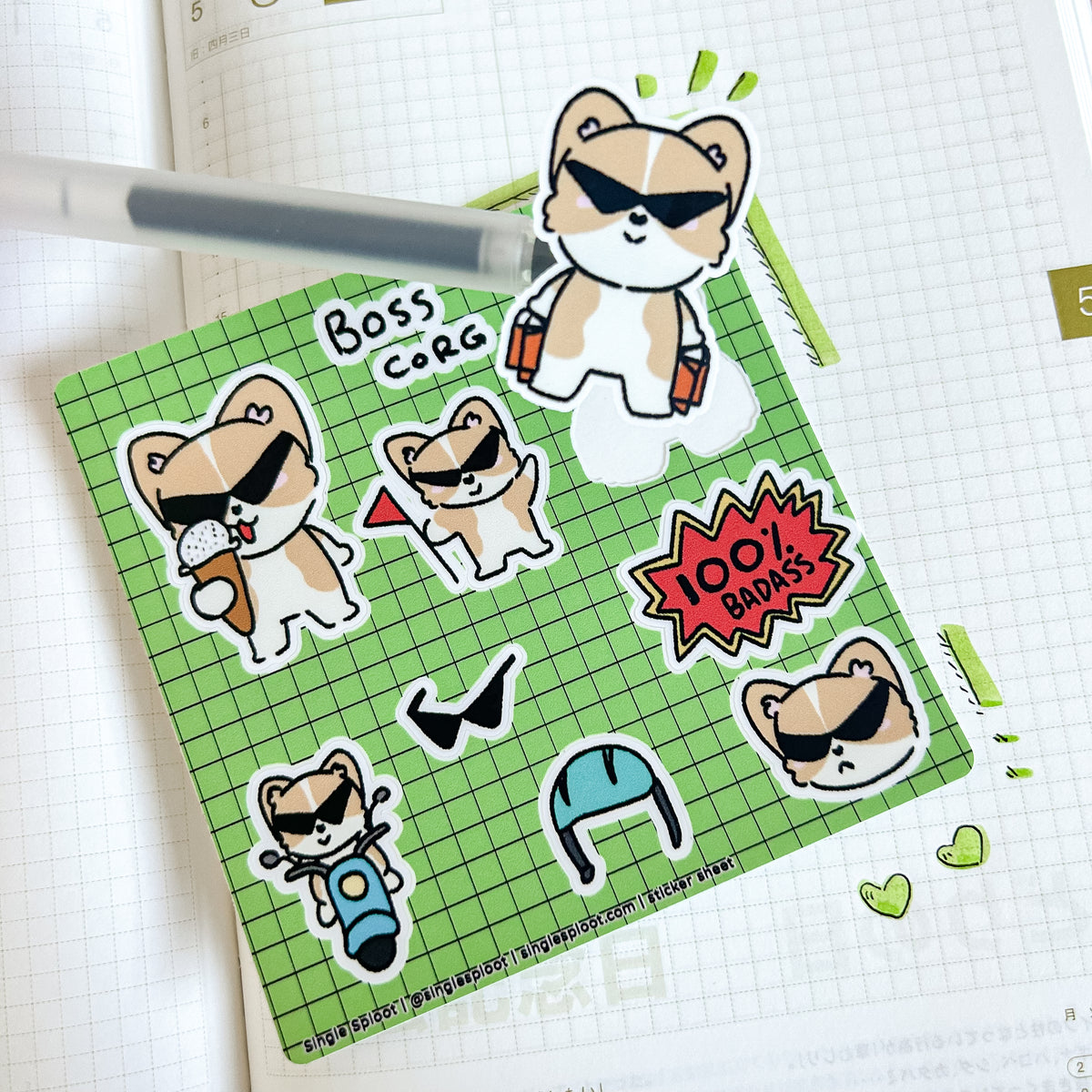 Patreon: Boss Corgi Sticker Sheet