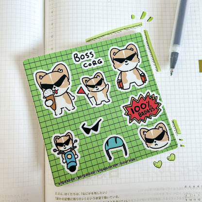Patreon: Boss Corgi Sticker Sheet