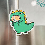 Dinosaur Corgi Flat Magnet