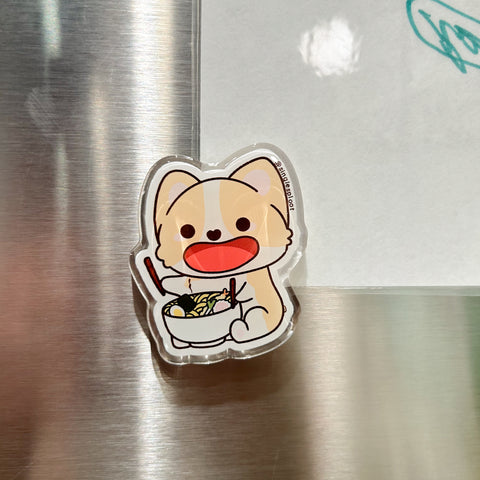 Ramen Eating Corgi Acrylic Magnet