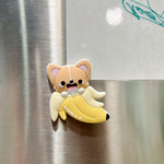 Corgi In A Banana Raised 3D Magnet