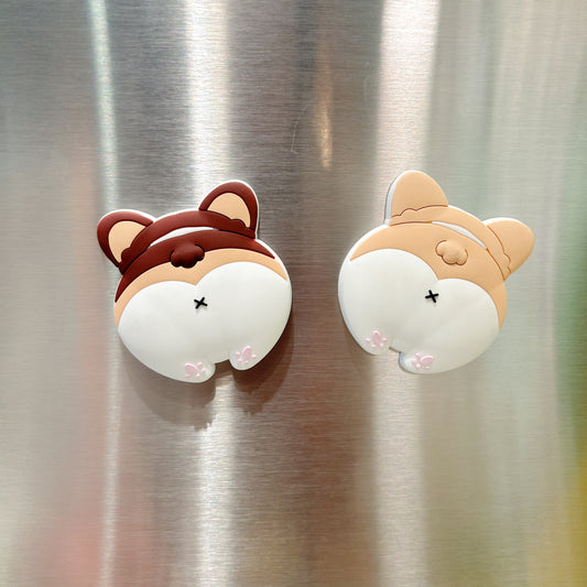 Red Corgi Butt Raised 3D Magnet