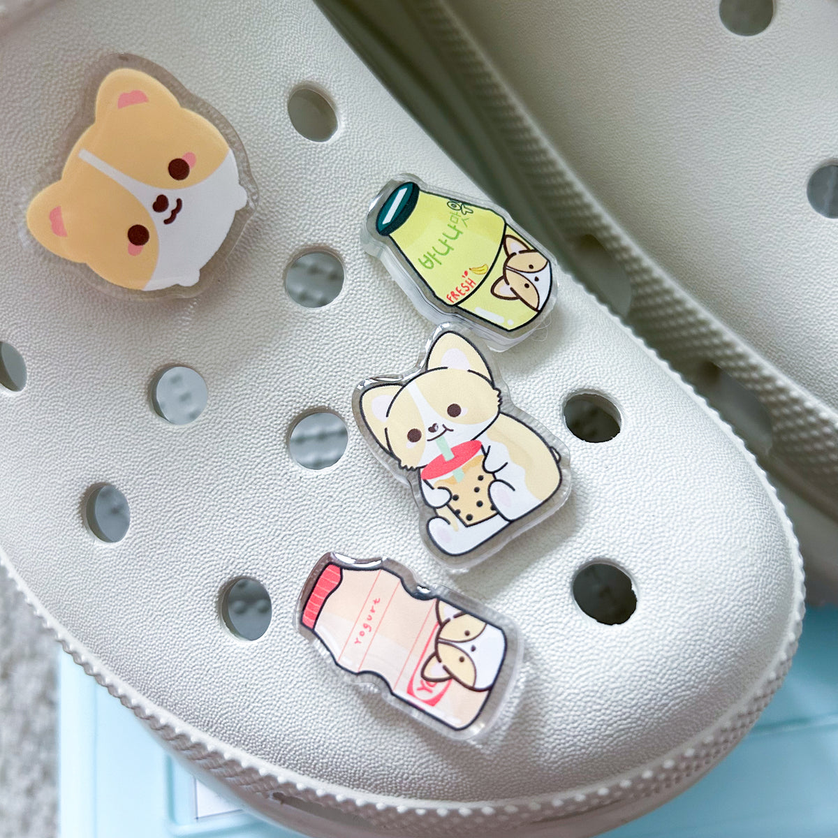 Buff Red Corgi Shoe Charm