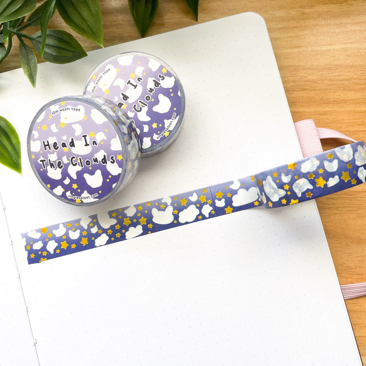 Head In The Clouds Gold Foiled Washi Tape