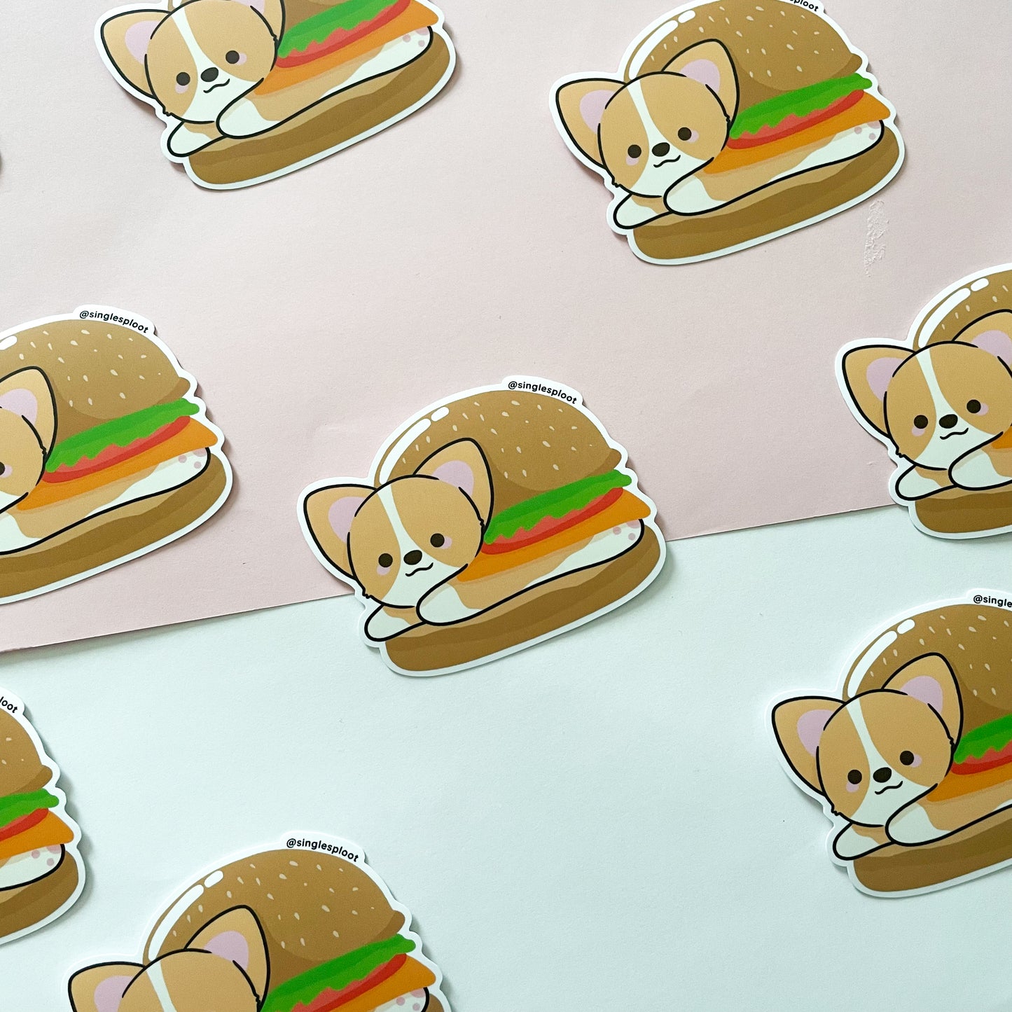 Hamburger Corgi Sticker
