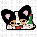 Corgi Soju Peeker Decal - Tri