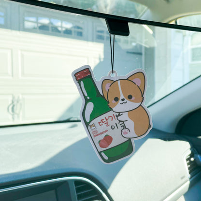 Strawberry Soju Corgi Air Freshener