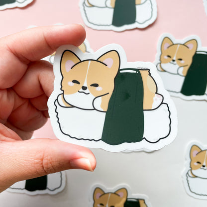 Musubi Red Corgi Sticker