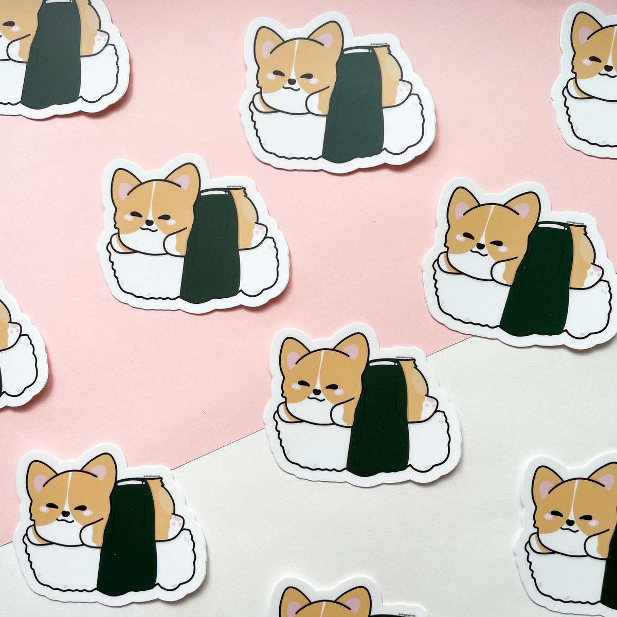 Musubi Red Corgi Sticker