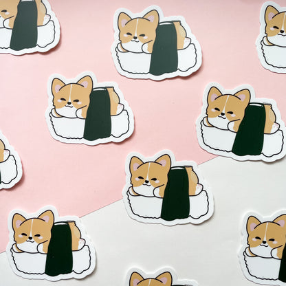 Musubi Red Corgi Sticker