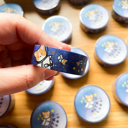 Astro Corgi Gold Foil Washi Tape