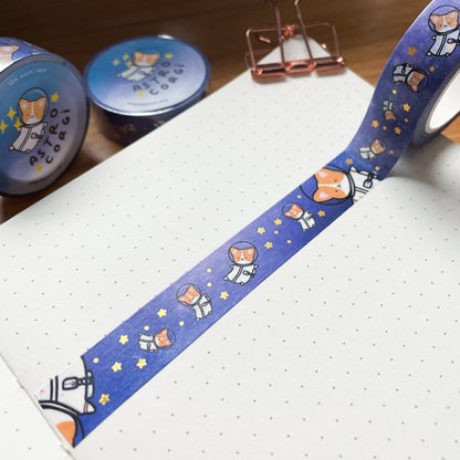Astro Corgi Gold Foil Washi Tape
