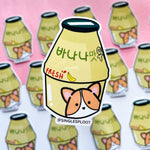 Banana Milk Corgi Sticker