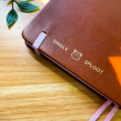 Sleepy Corgi Gold Foiled and Vegan Leather Dotted Journal