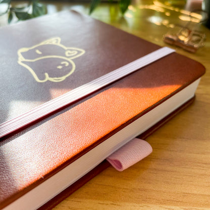 Sleepy Corgi Gold Foiled and Vegan Leather Dotted Journal