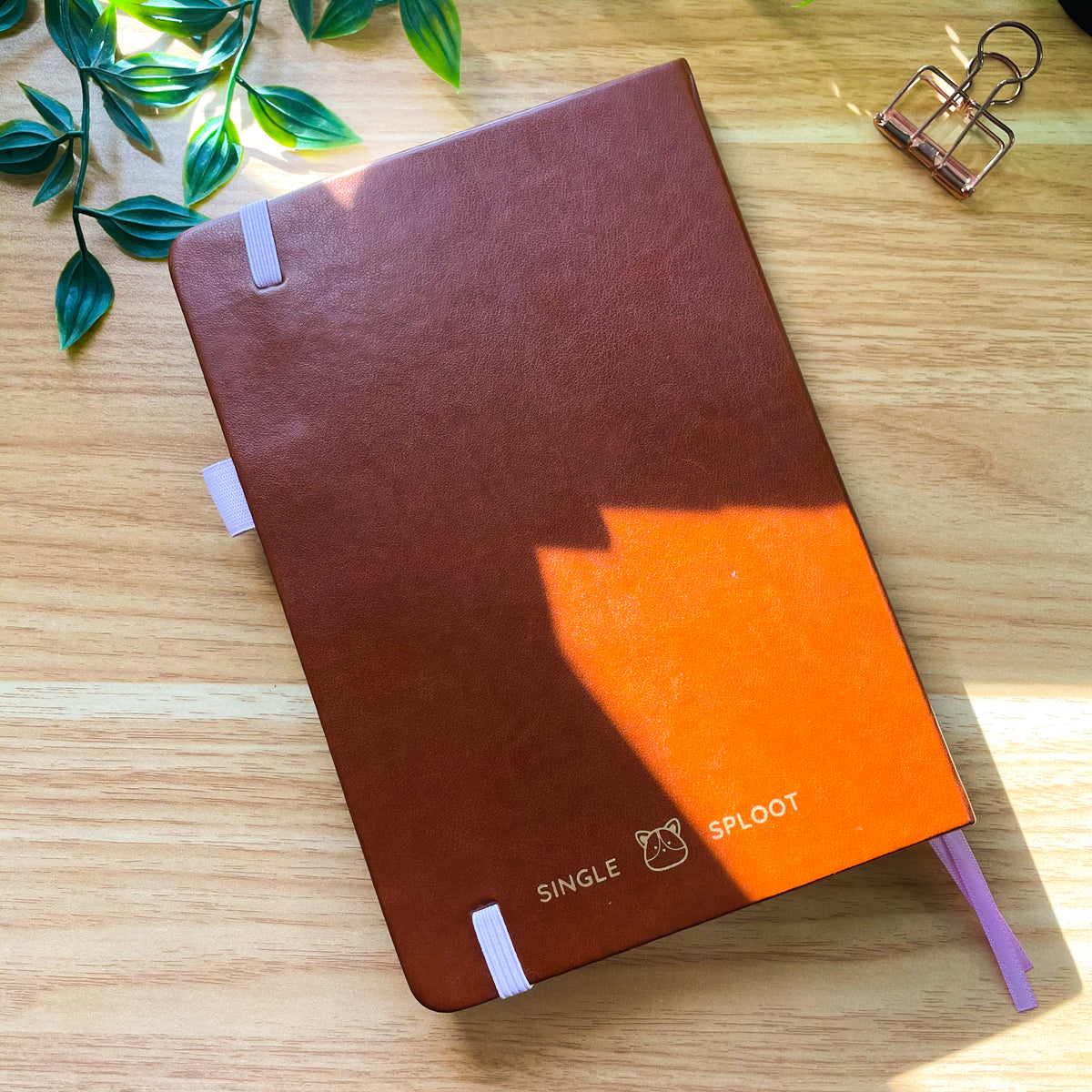 Sleepy Corgi Gold Foiled and Vegan Leather Dotted Journal