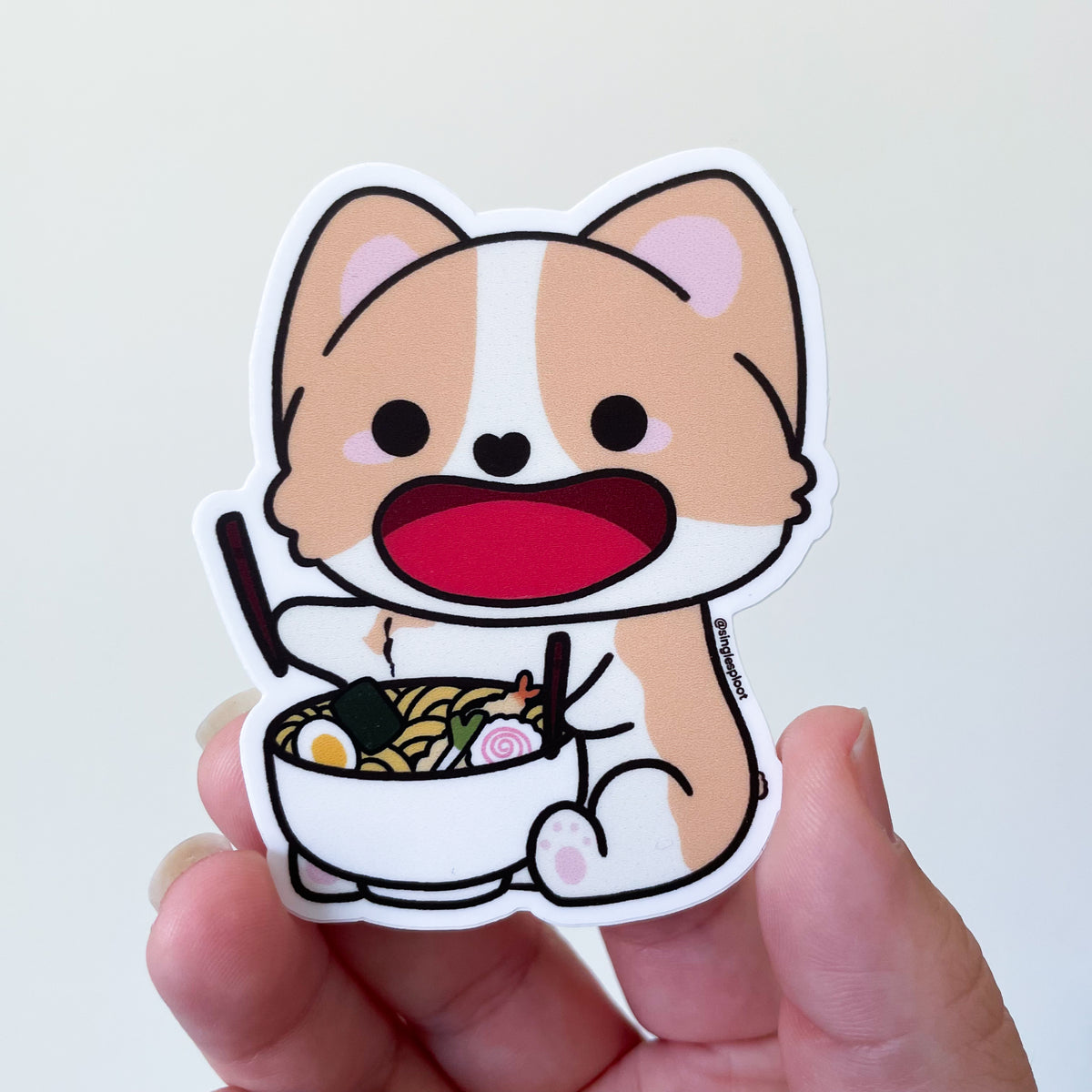 Ramen Eating Corgi Sticker