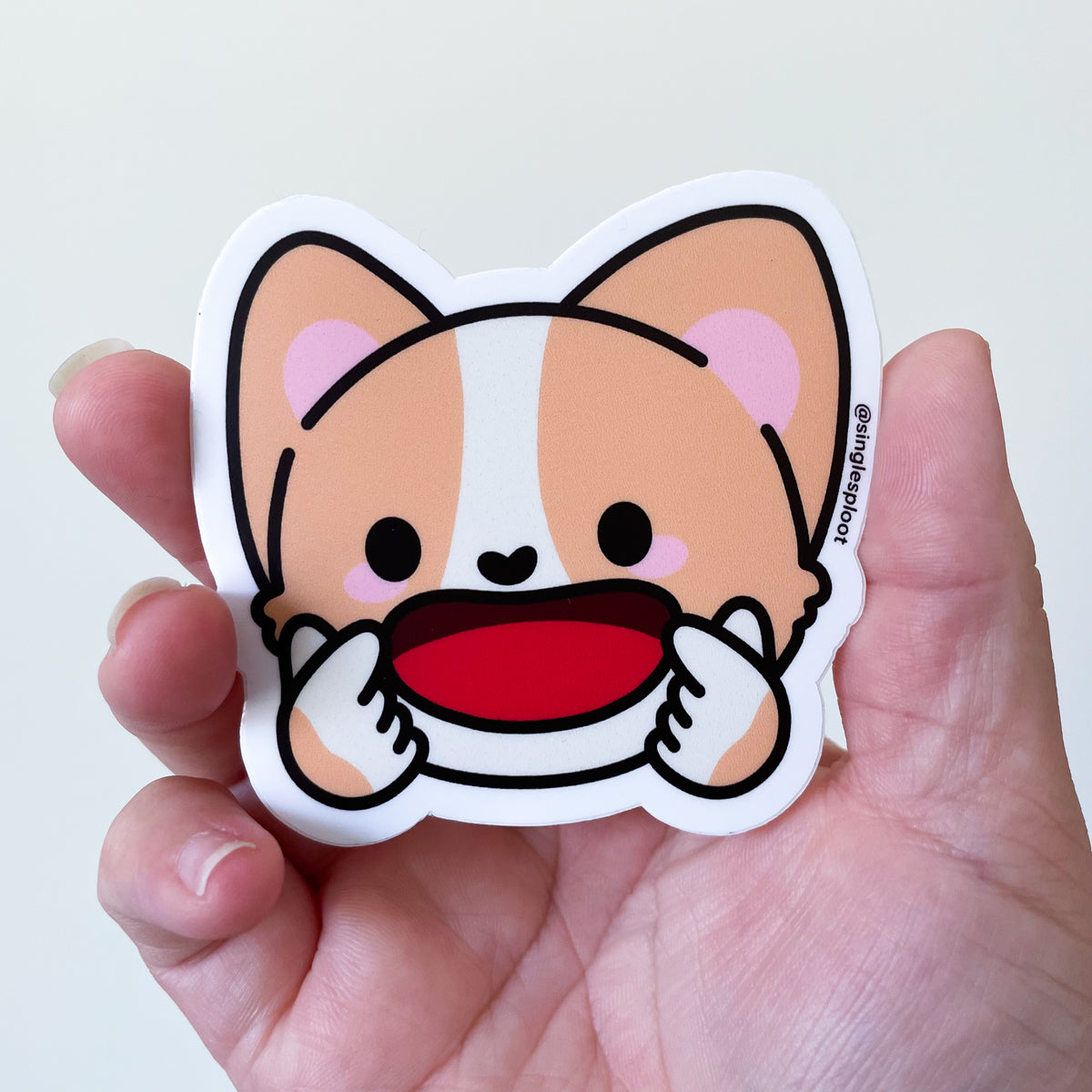 Finger Heart Corgi Sticker