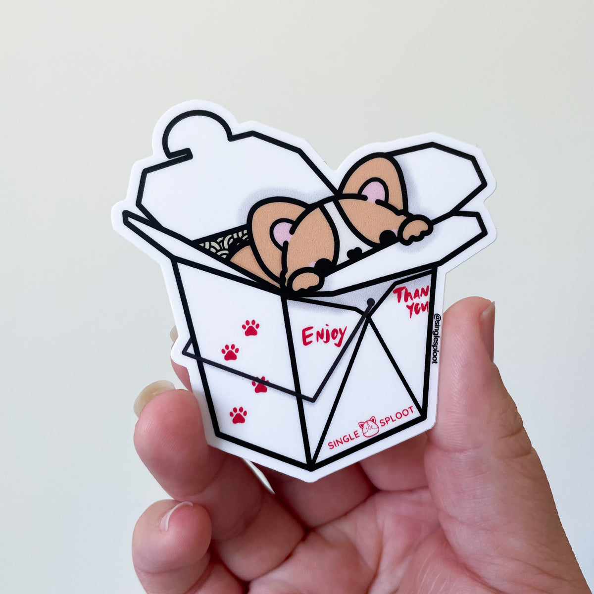 Chinese Takeout Corgi Sticker