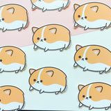 Chonky Corgi - Red Colored Matte Sticker