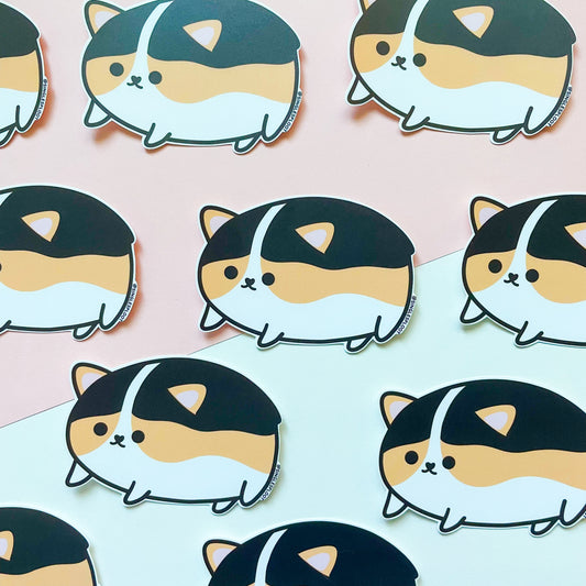 Chonky Corgi - Tri Colored Matte Sticker