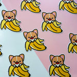 Corgi in a Banana Sticker