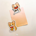 Strawberry Soju Corgi Flat Magnet