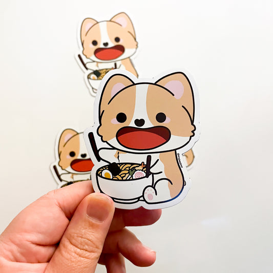 Ramen Eating Corgi Flat Magnet
