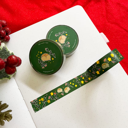 Holly Buds & Corgi Butts Gold Foiled Washi Tape