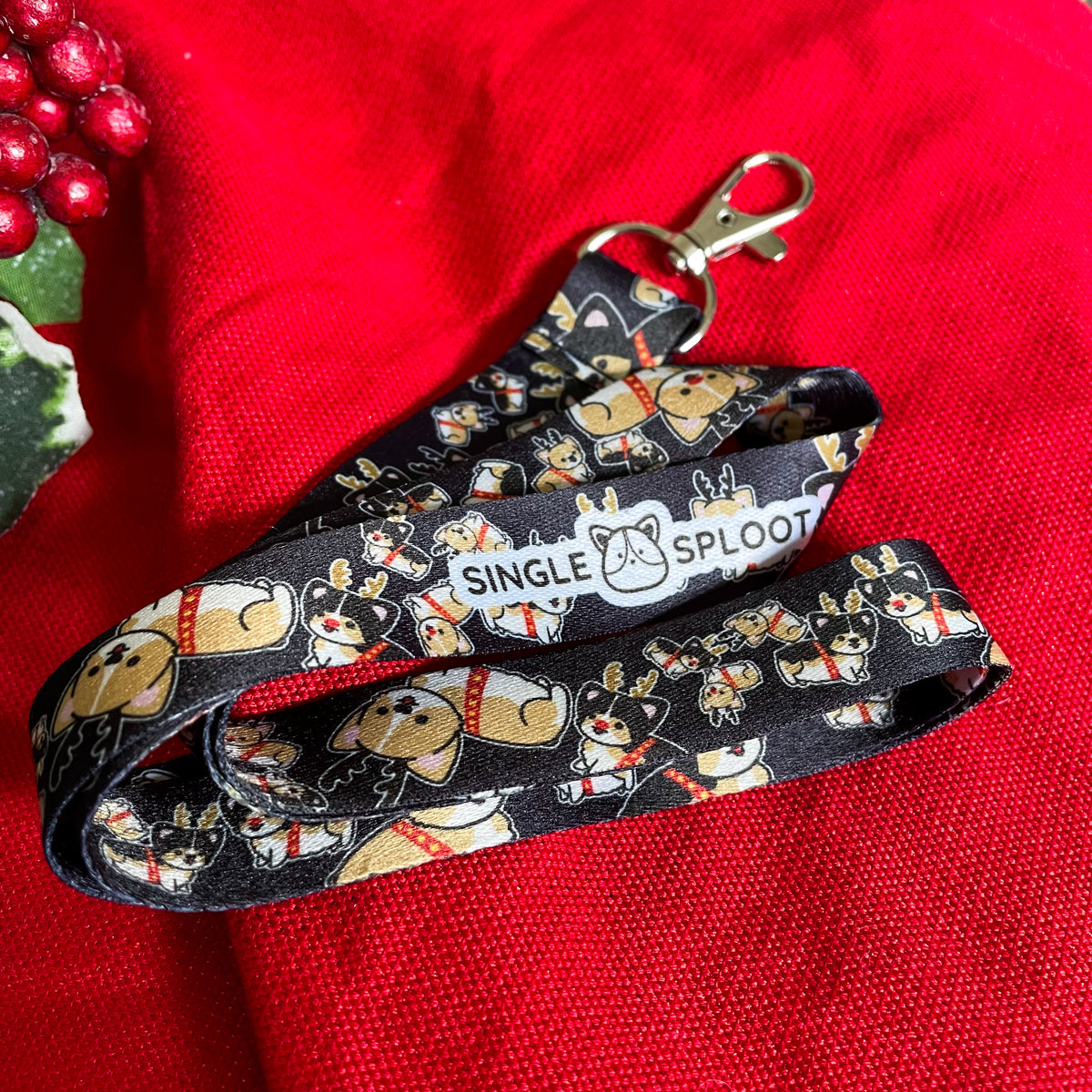 Reindeer Corgi Lanyard