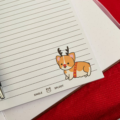 Pawliday Falalalala Reindeer Corgi Notepad