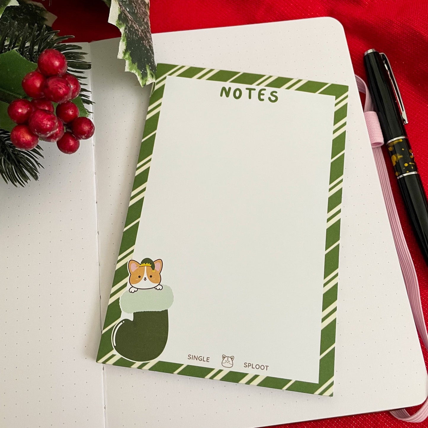 Pawliday Elf Stocking Notepad