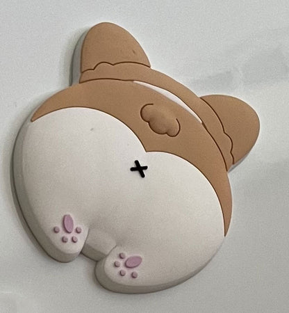 Red Corgi Butt Raised 3D Magnet
