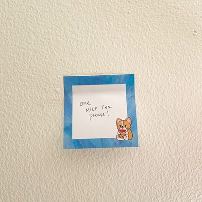 Chonky Boba Corgi Sticky Note