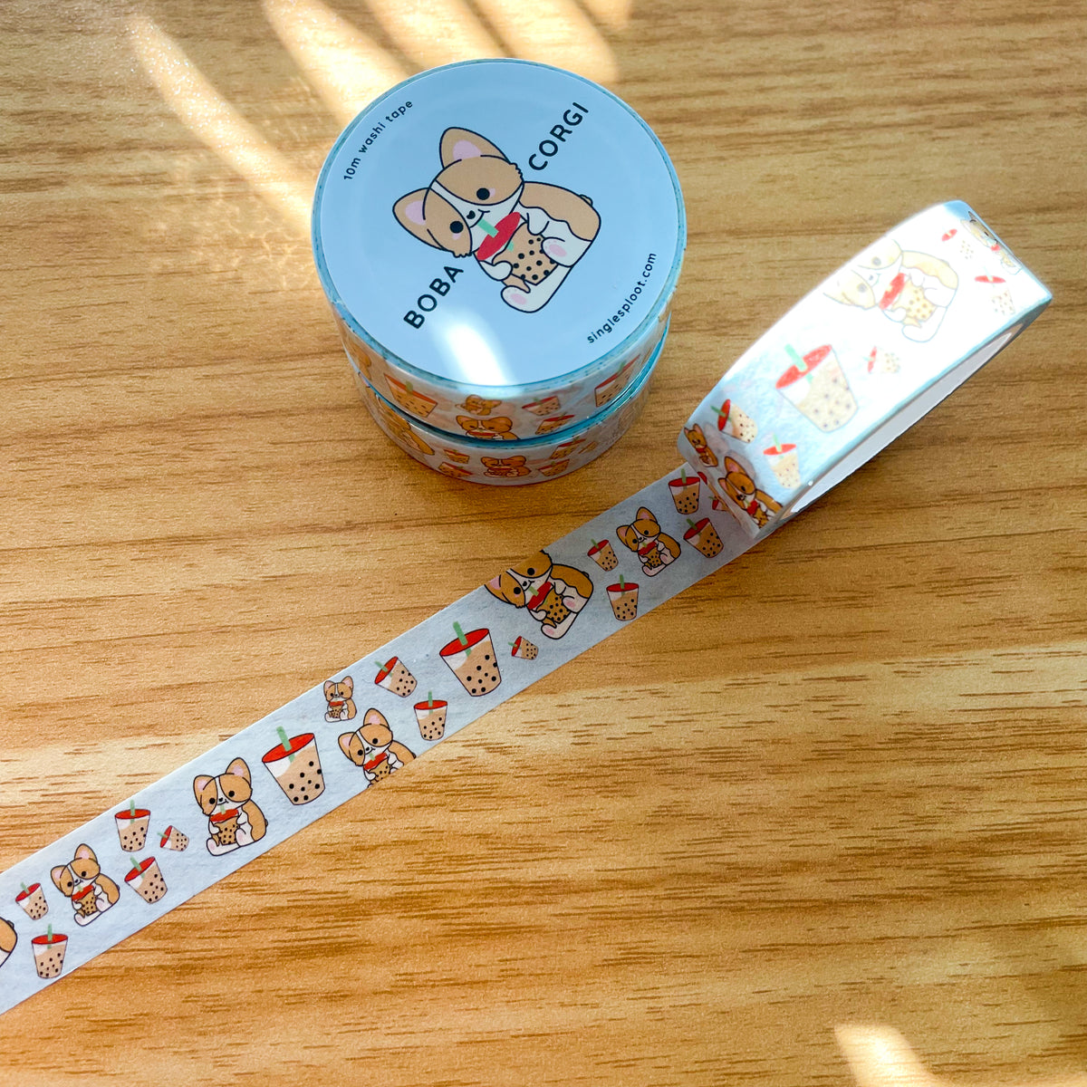 Chonky Boba Corgi Washi Tape